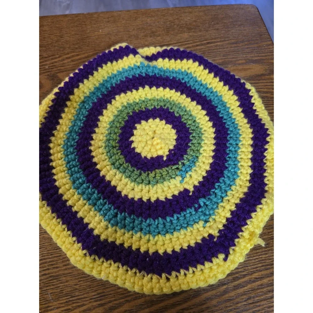 Hand Crocheted Diameter Round  Table Art Doily‎  Lot Of 2